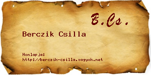 Berczik Csilla névjegykártya